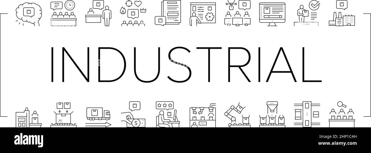 Industrial Process Collection Icons Set Vector Stock Vector Image & Art ...