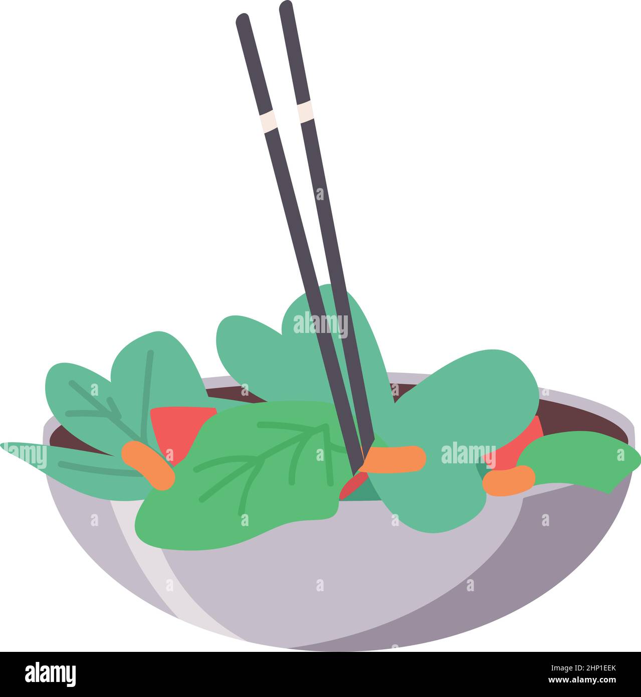 Vegetable salad semi flat color vector object. Full sized item on white.  Dinner served. Healthy and organic food simple cartoon style illustration  for Stock Vector Image \u0026 Art - Alamy, image size:1279x1390