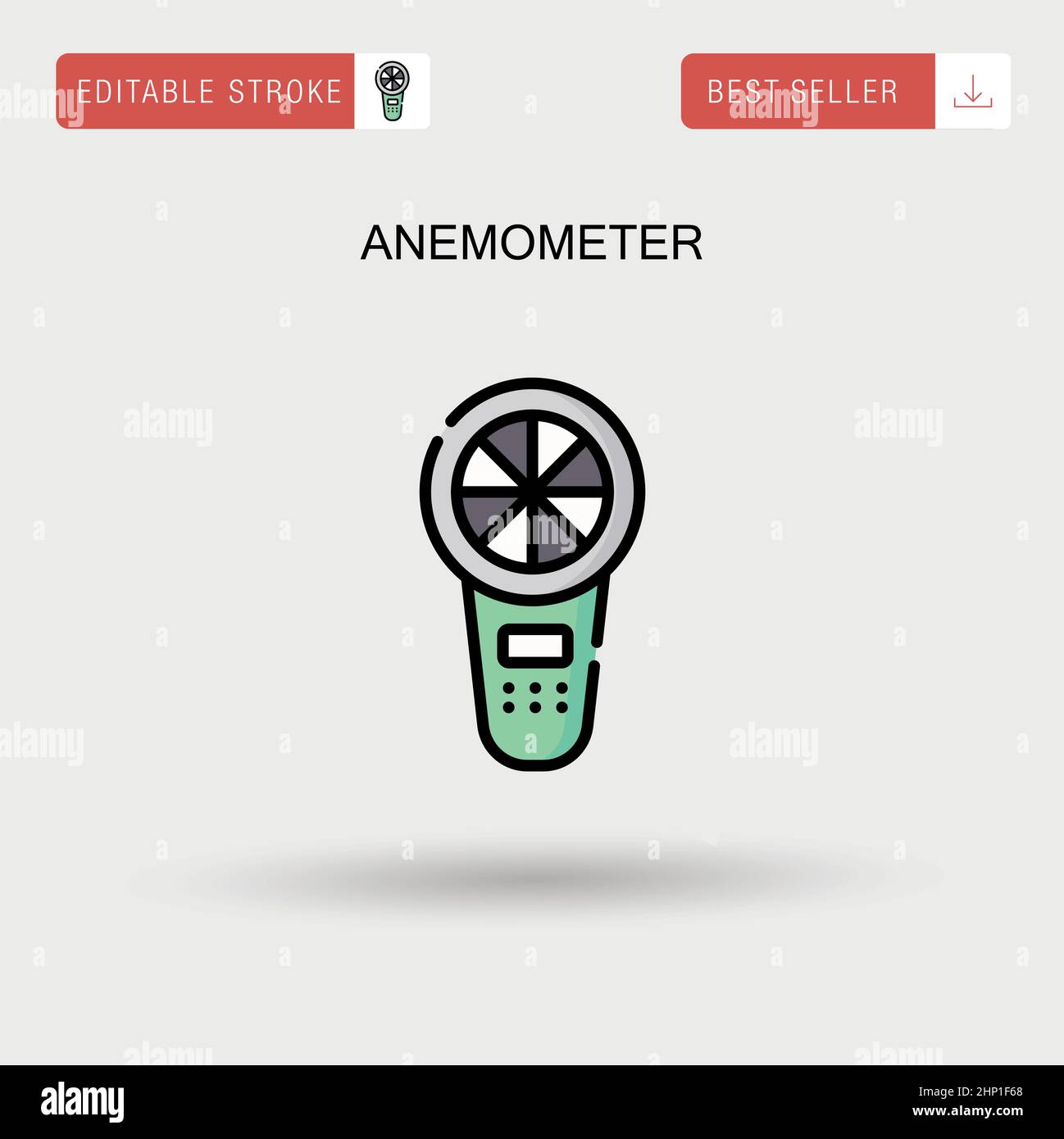 Anemometer Simple vector icon. Stock Vector