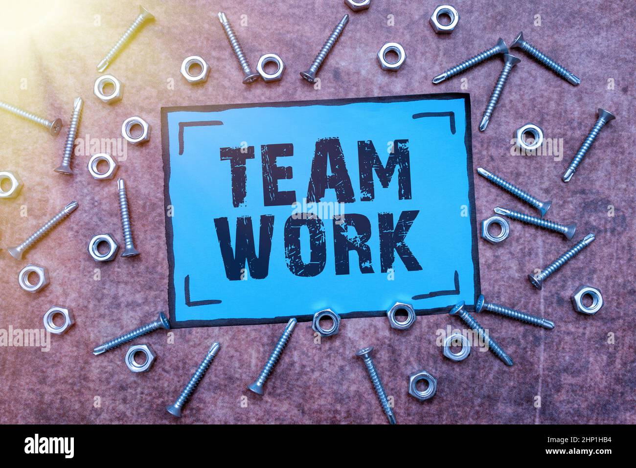 Conceptual caption Team Work, Business showcase Combined action of a