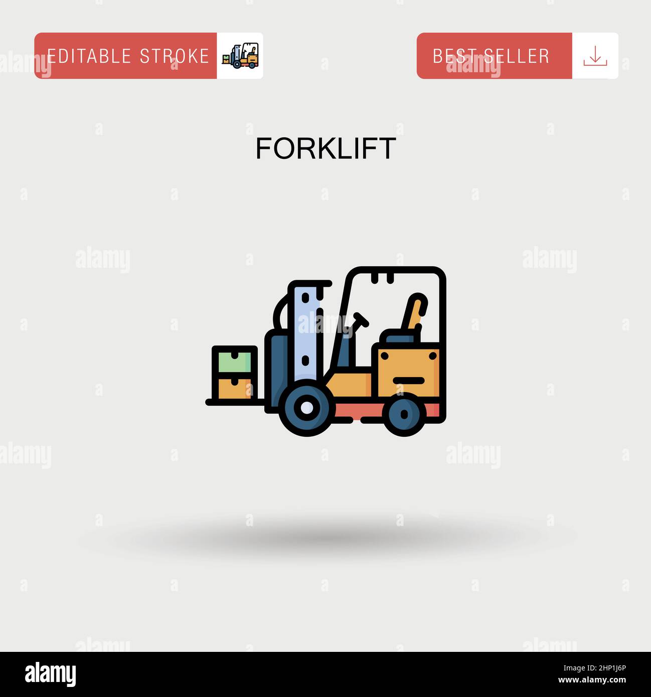 Forklift Simple vector icon. Stock Vector