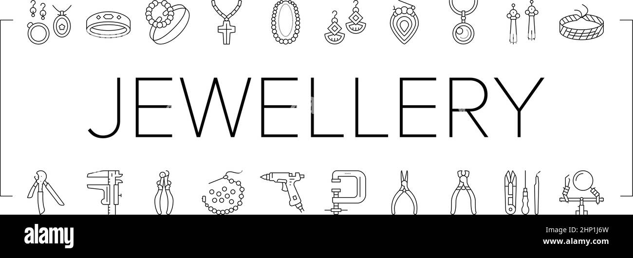 Handmade Jewellery Collection Icons Set Vector Stock Vector Image & Art Alamy