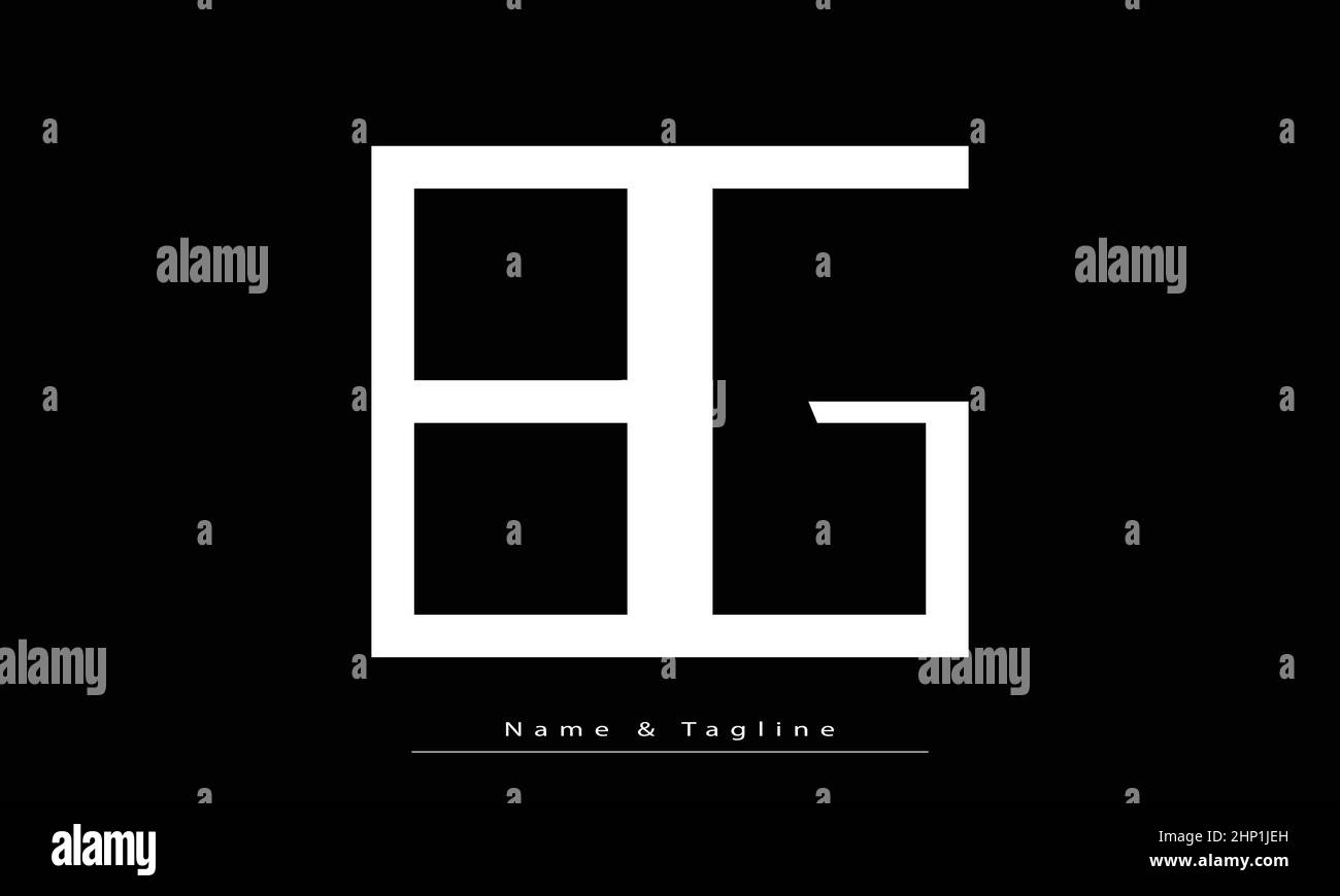Alphabet letters Initials Monogram logo BG, GB Stock Vector