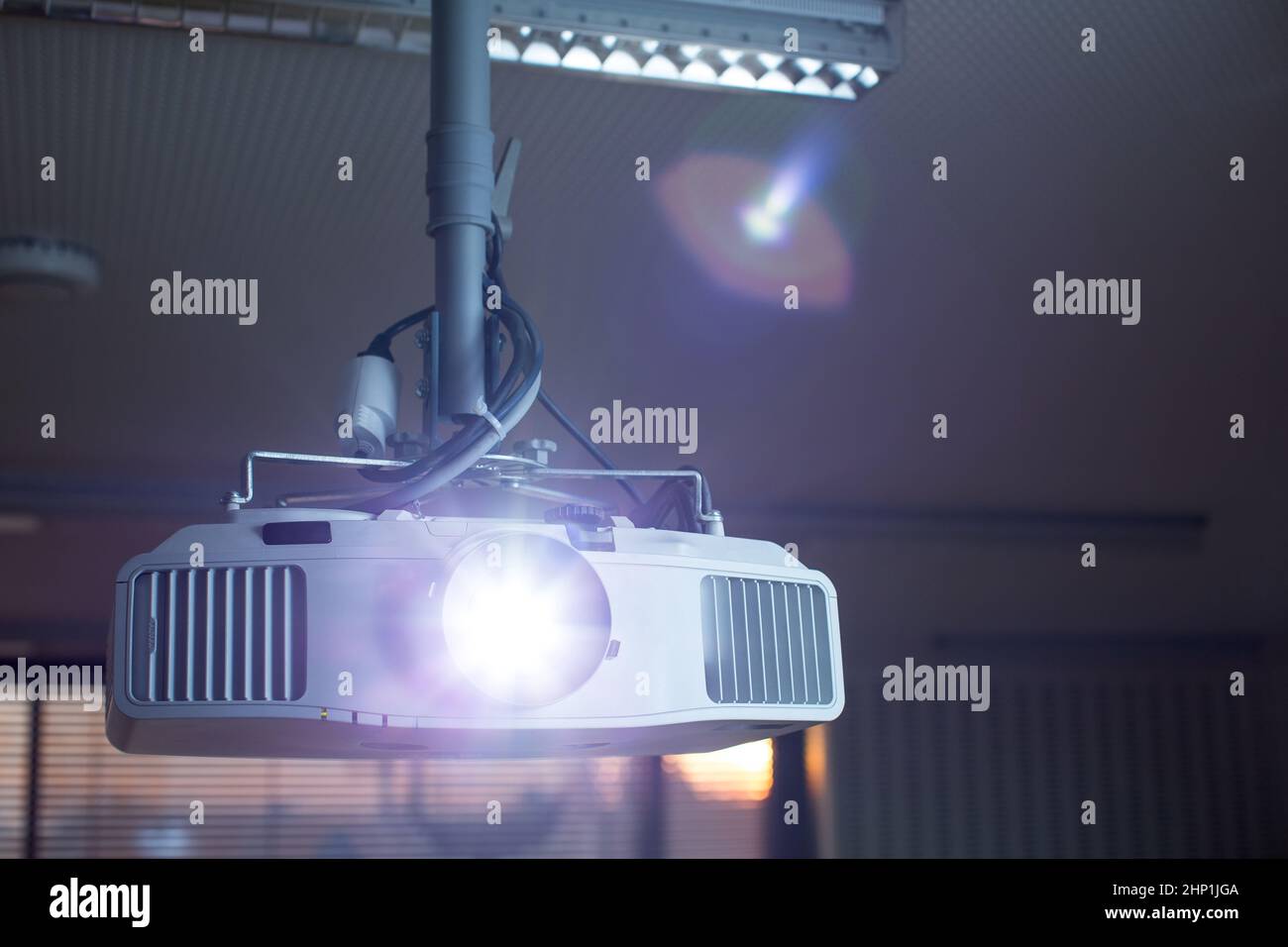 Modern laser projector in a conference room . LCD Projector technology