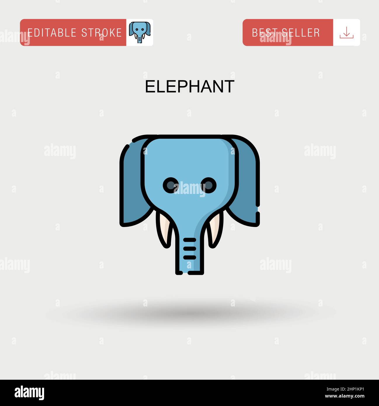 Elephant Simple vector icon. Stock Vector
