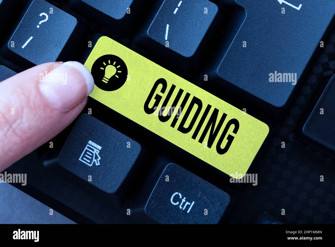 Hand writing sign Guiding, Conceptual photo to show someone how to do ...