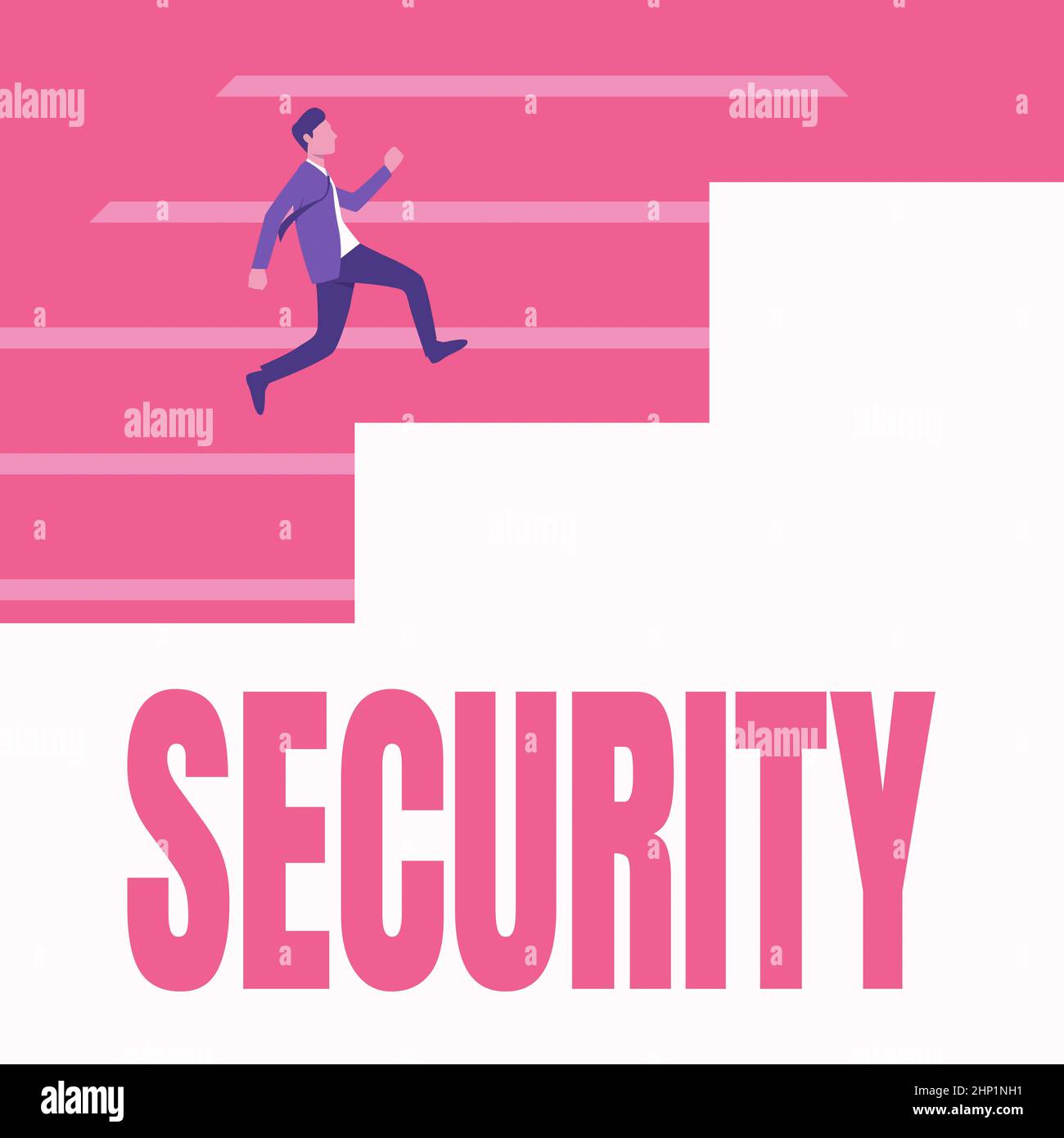Handwriting text Security, Business idea measures taken to be safe Quality or state of being secure Gentleman In Suit Running Upwards On A Large Stair Stock Photo