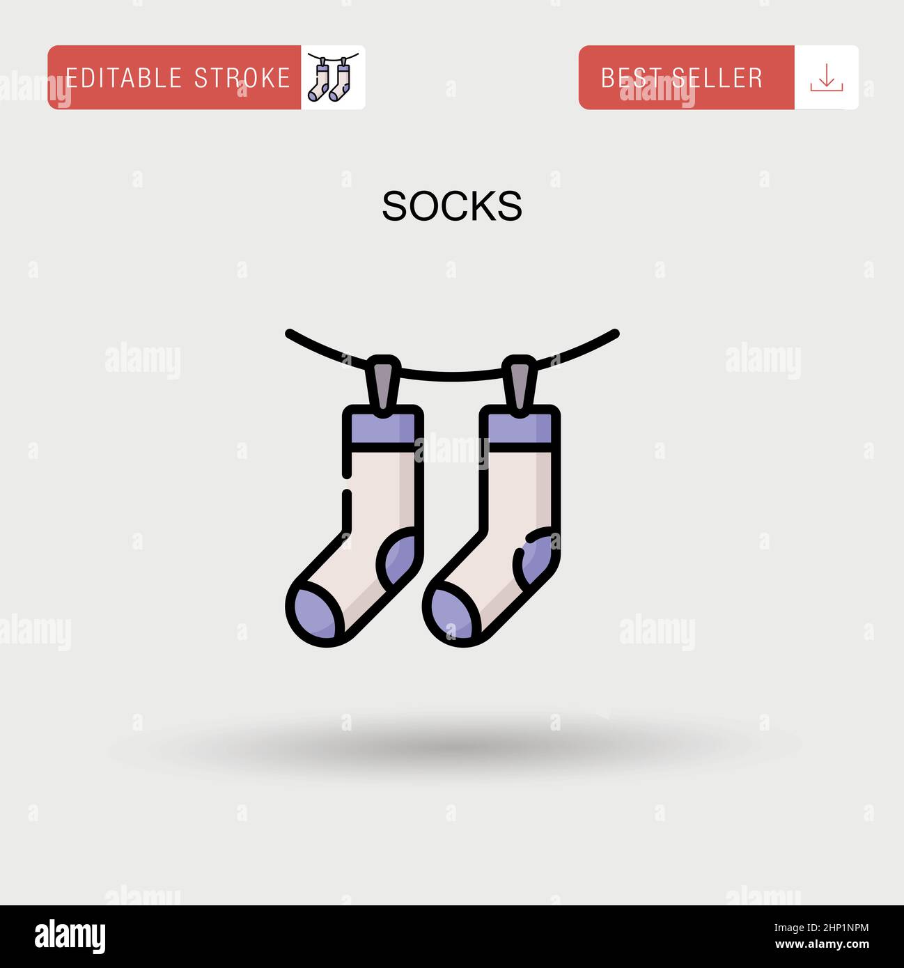Socks Simple vector icon. Stock Vector