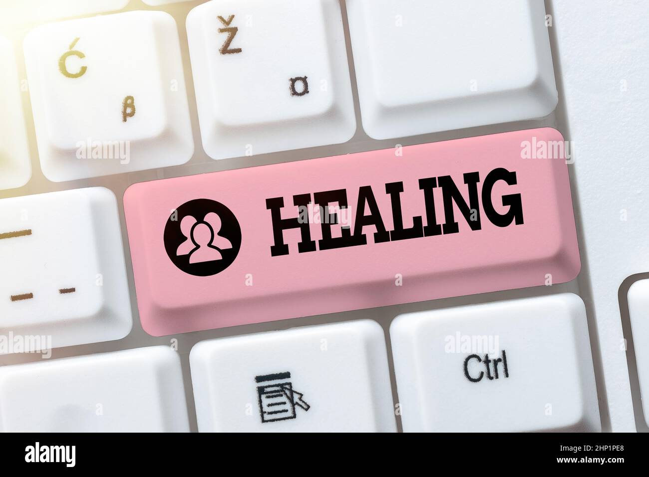 Conceptual display Healing, Business idea process of making or becoming sound or healthy again Helping injured Typing Online Network Protocols, Creati Stock Photo