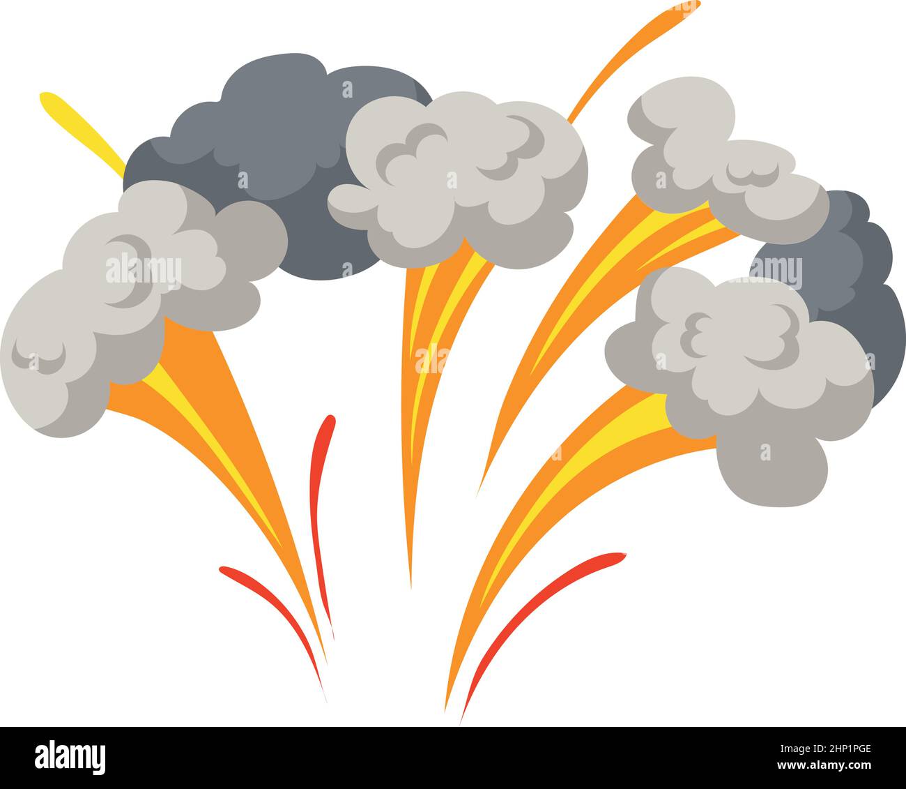 Smoke cloud comic burst. Cartoon explosion effect isolated on white background Stock Vector