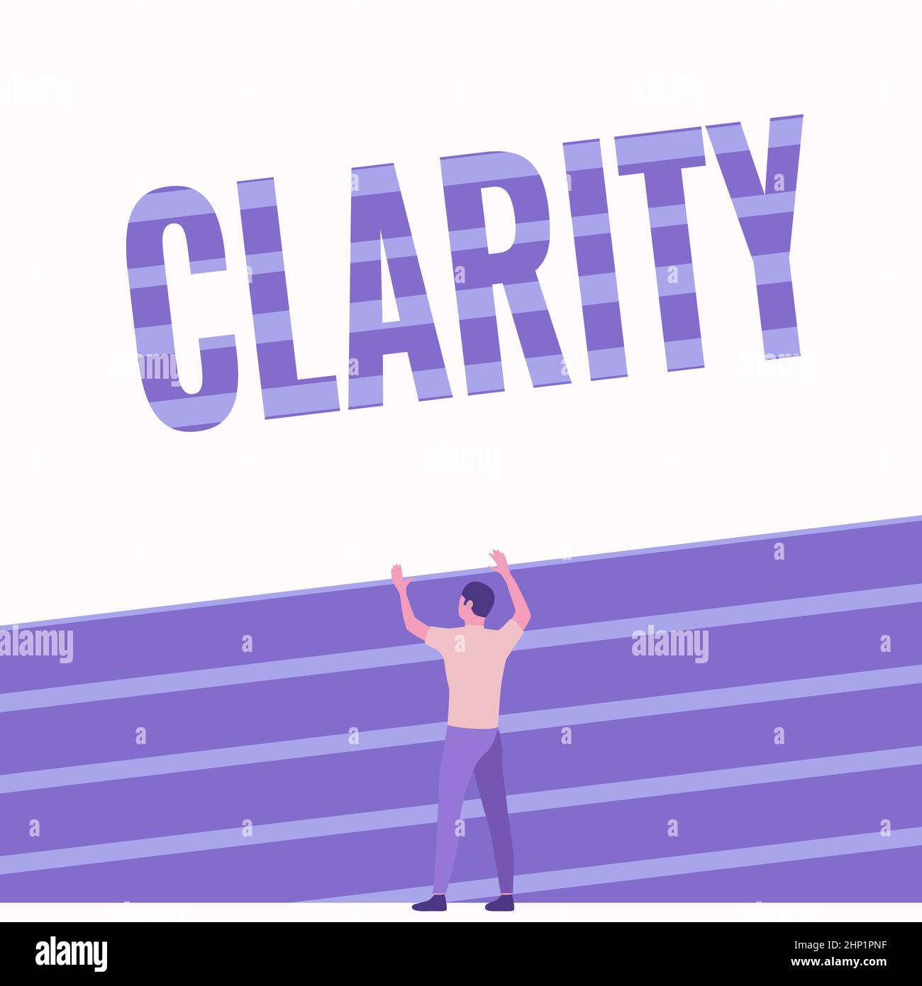 Writing displaying text Clarity, Business idea Being coherent intelligible Understandable Clear ideas Precision Athletic Man Standing On Track Field R Stock Photo
