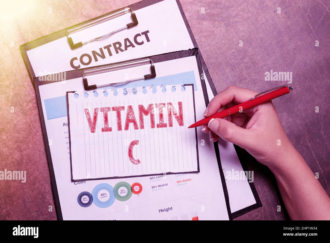 Conceptual display Vitamin C, Conceptual photo it promotes healing and