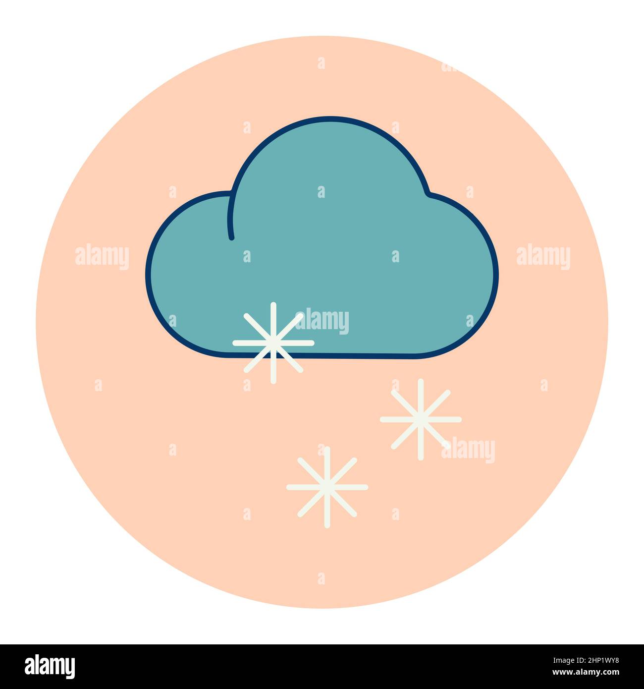 Cloud with snow vector isolated icon. Winter sign. Graph symbol for ...