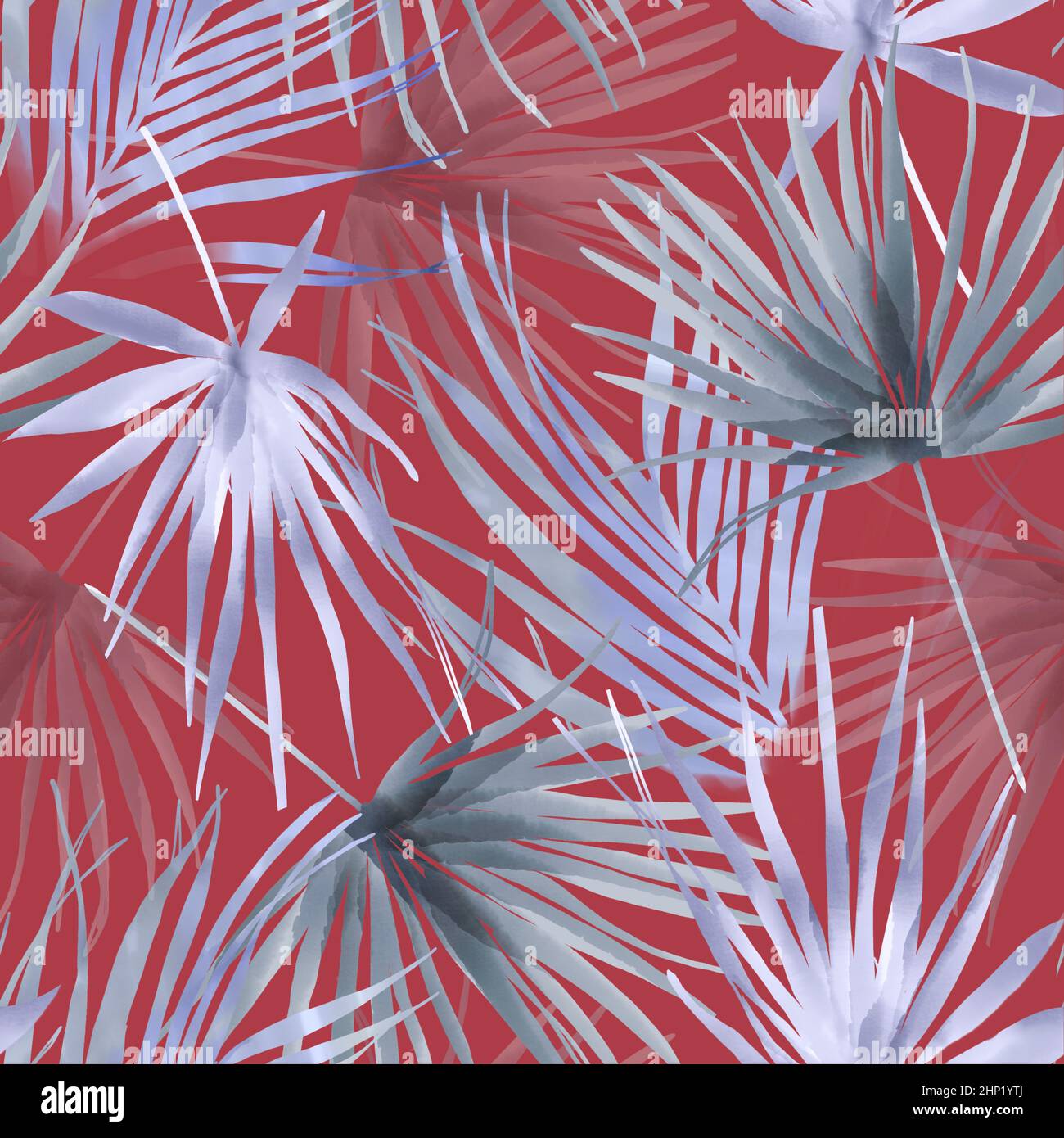 Floral dried palm leaves watercolor poster Stock Photo Alamy