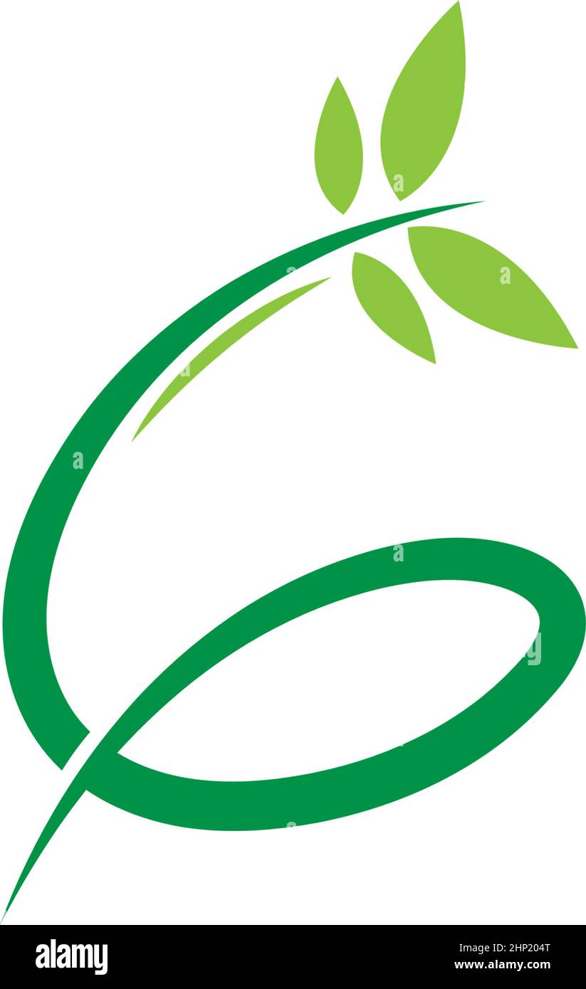 Vines template design, shrubs forming letter G Stock Vector
