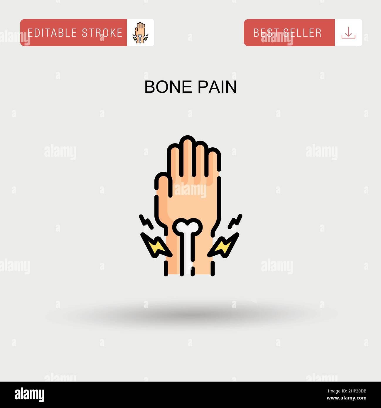 Bone pain Simple vector icon. Stock Vector