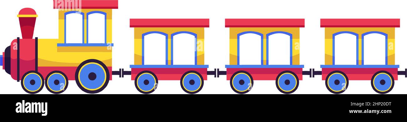 Plastic train icon. Kid toy rail transport Stock Vector
