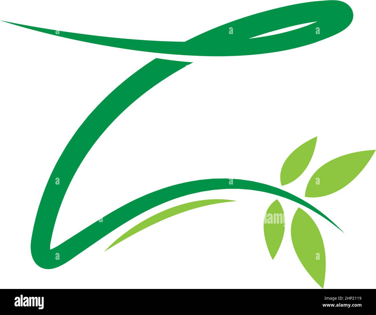 Vines template design, shrubs forming letter Z Stock Vector