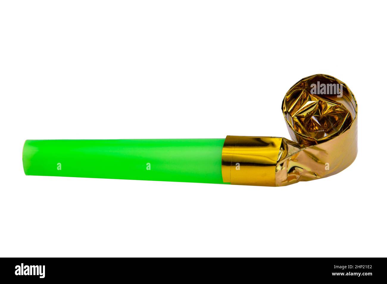 Party foil noisemaker whistle isolated on the white background Stock