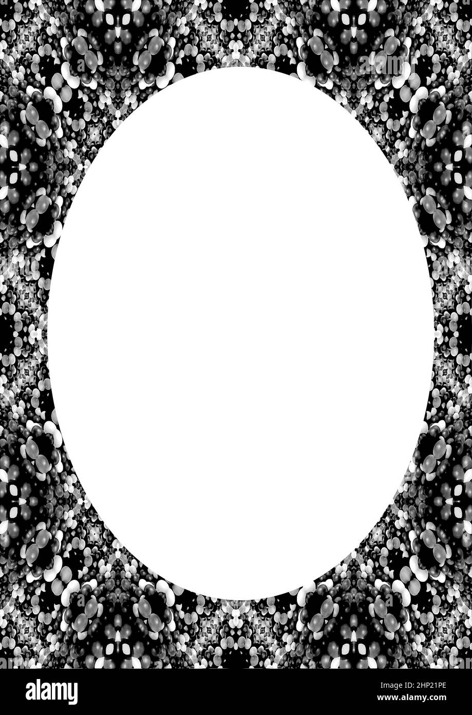 White circle frame background with decorated design borders Stock Photo