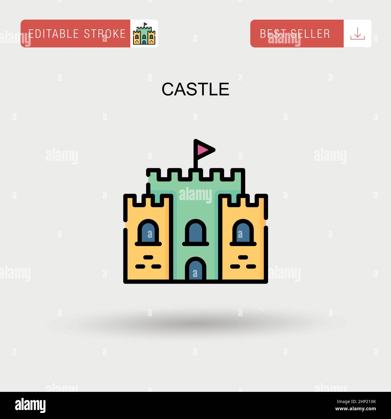 Castle Simple vector icon. Stock Vector