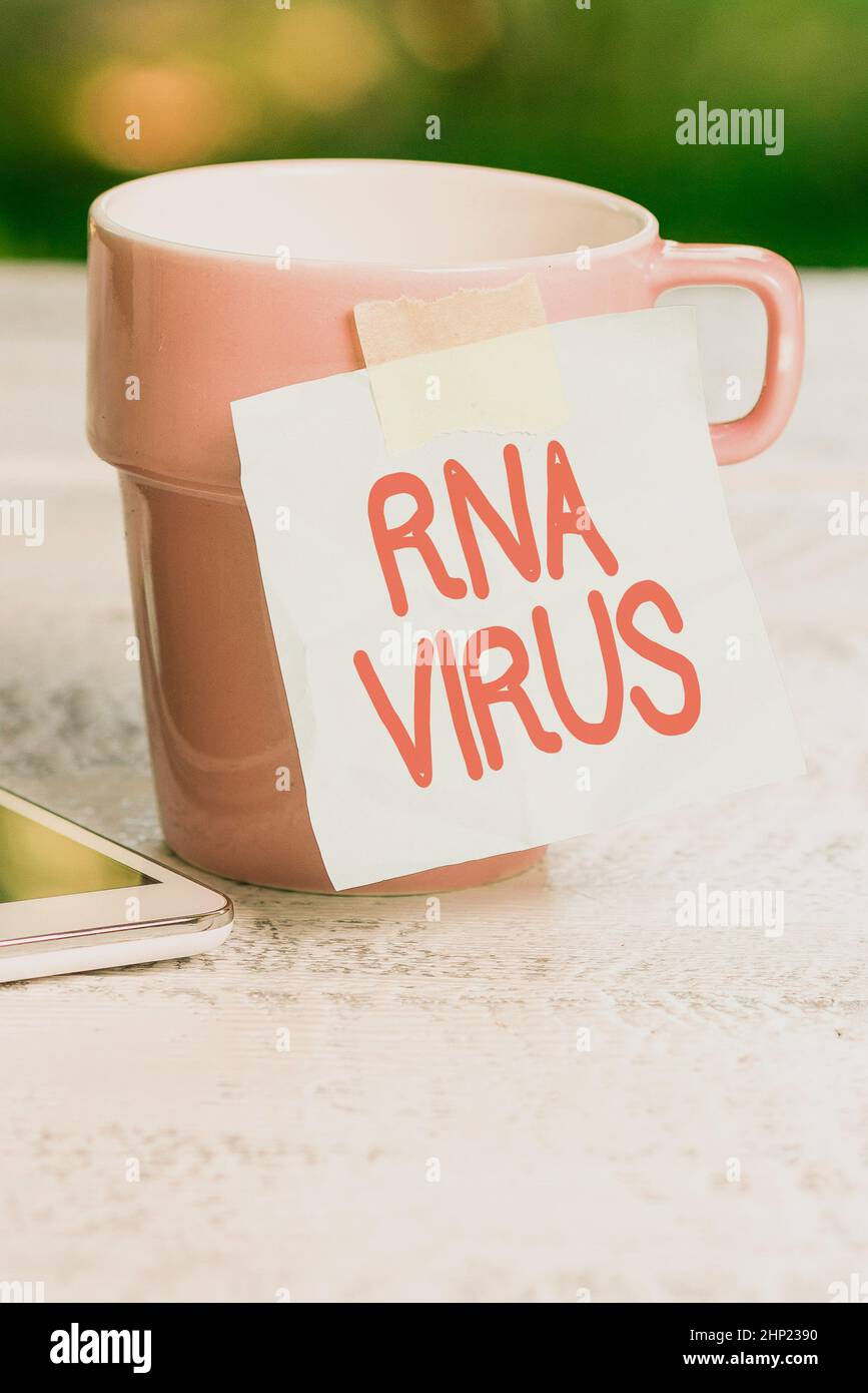 Text caption presenting Rna Virus, Business concept a virus genetic information is stored in the form of RNA Calming And Refreshing Environment, Garde Stock Photo