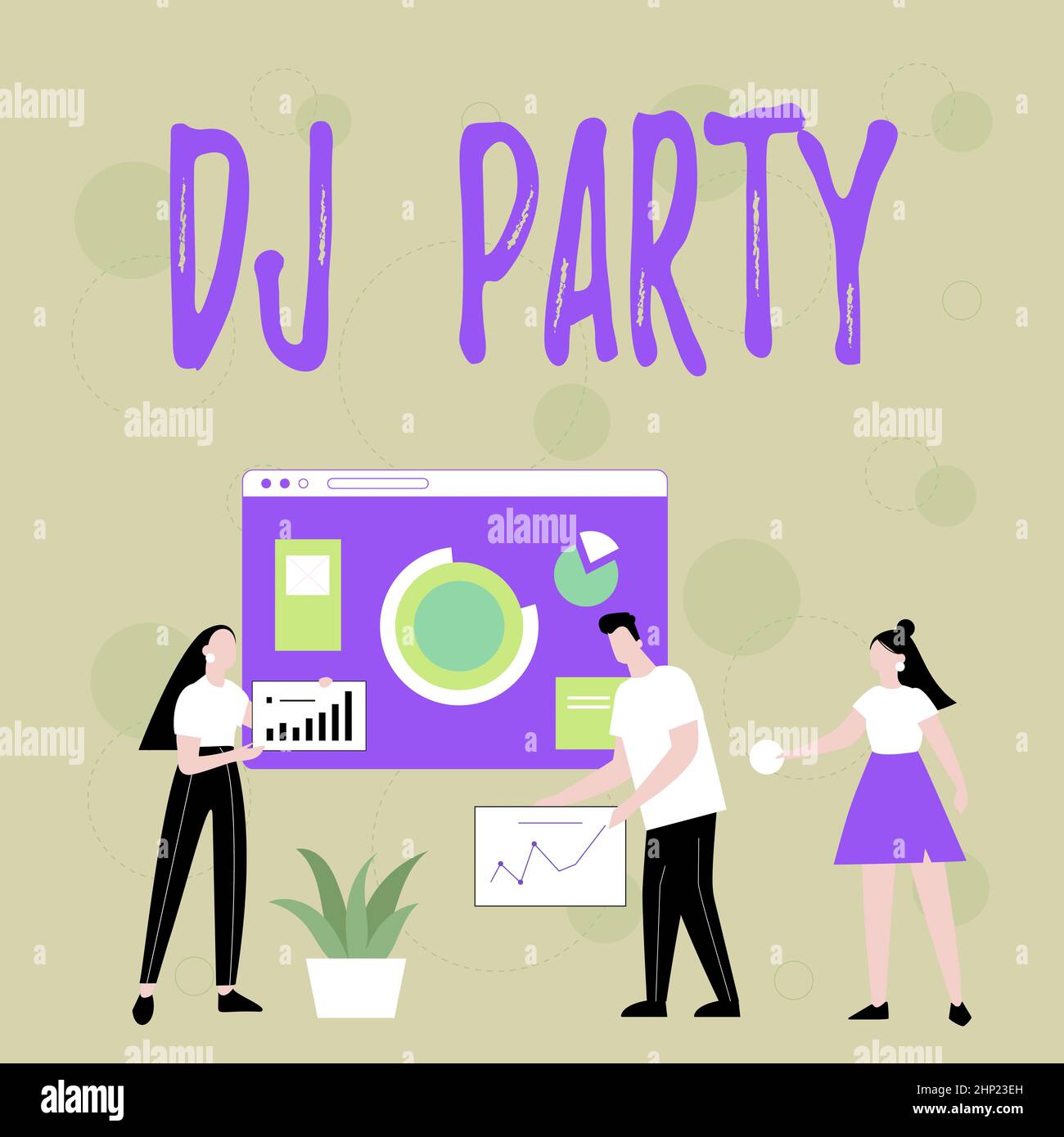 Text caption presenting Dj Party, Concept meaning person who introduces