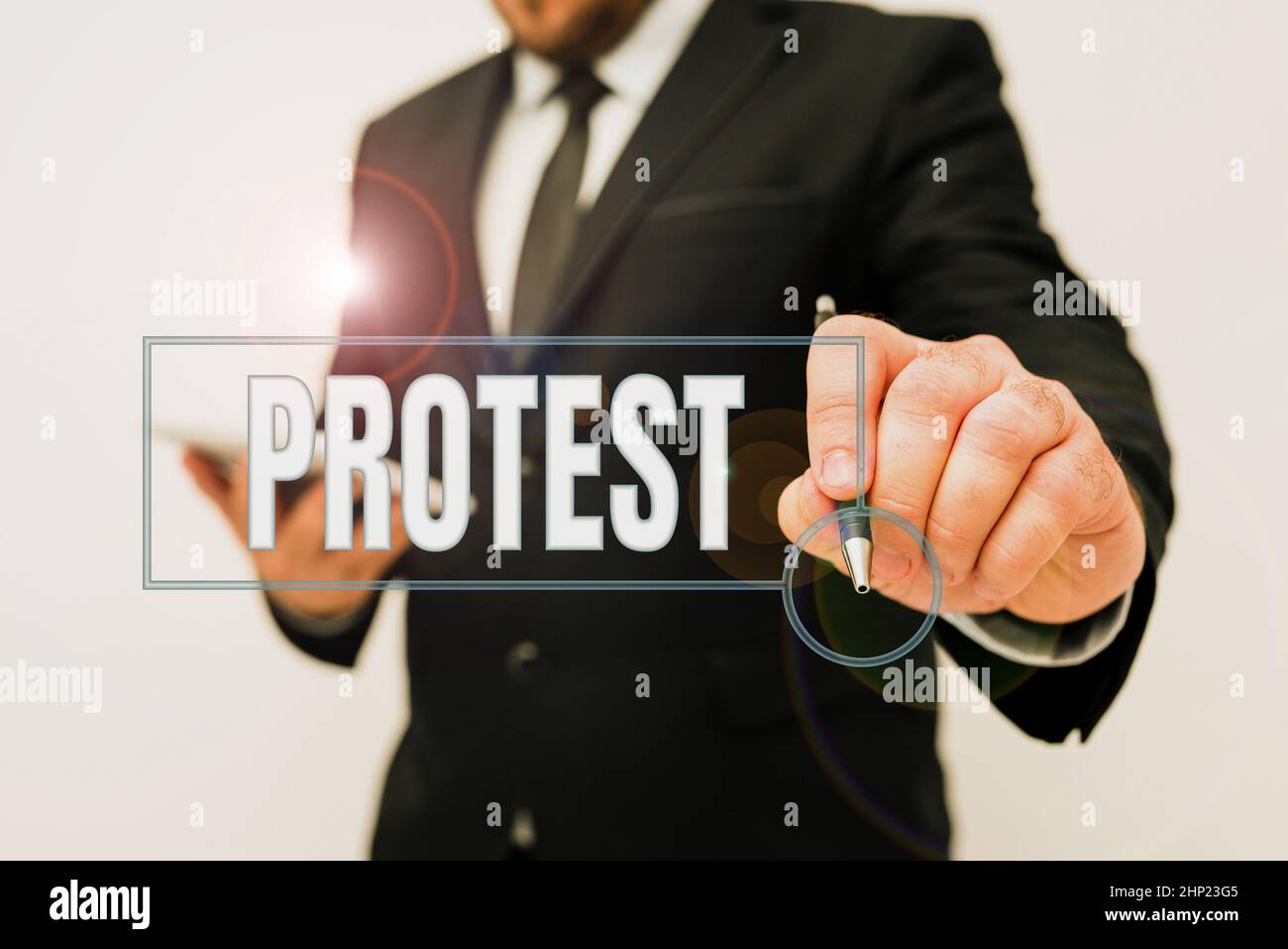 Handwriting text Protest, Word Written on An action expressing disapproval of or objection to something Presenting New Technology Ideas Discussing Tec Stock Photo