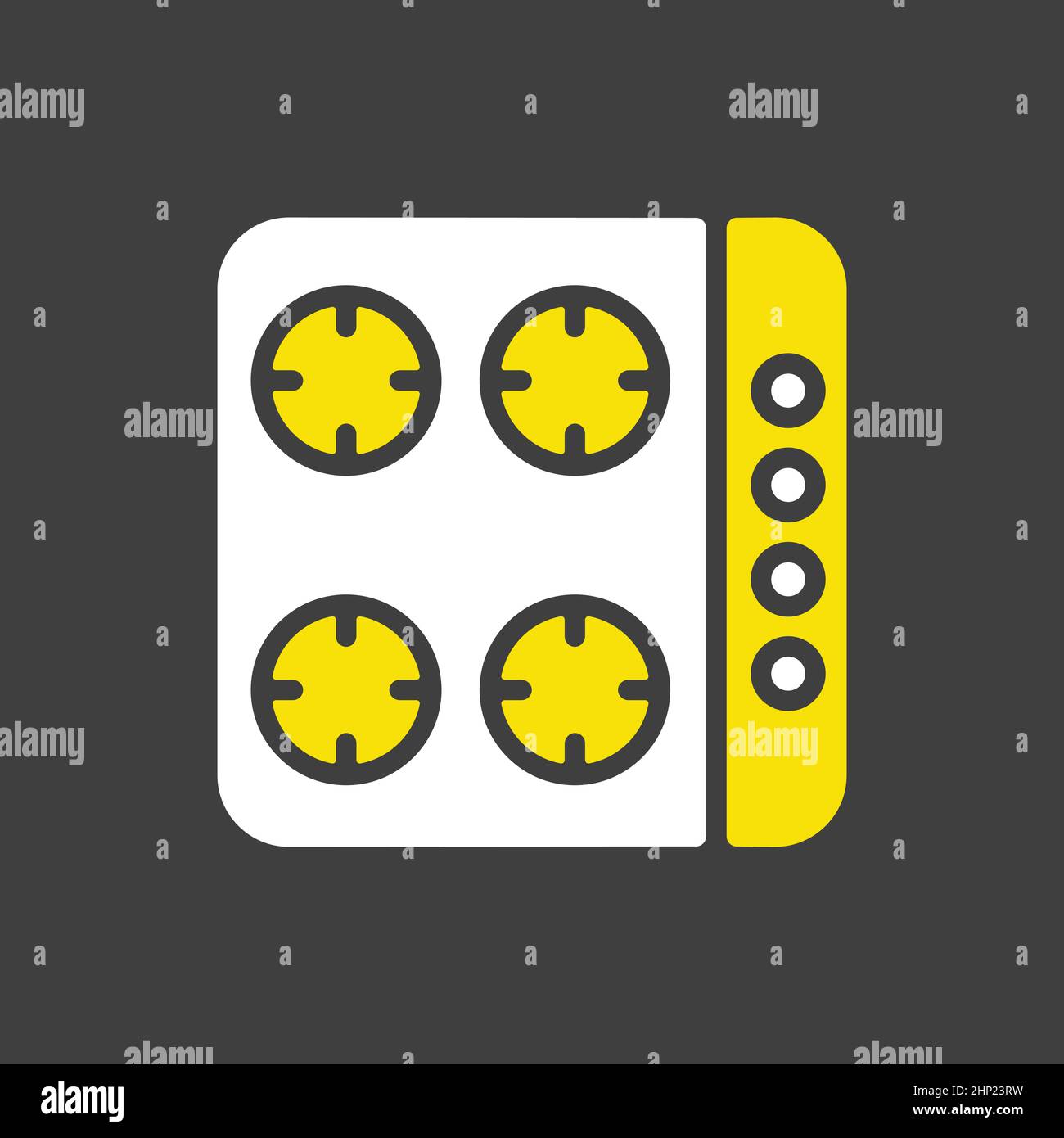 Cook top cooking panel. Induction stove hob Stock Vector