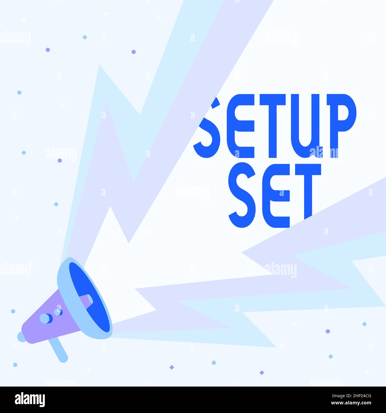 Text sign showing Setup Set, Concept meaning the manner, position, or ...