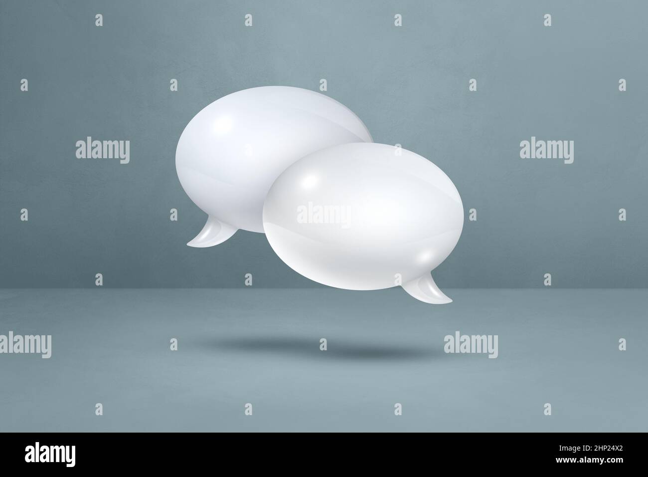 3D white speech bubbles isolated on grey background Stock Photo - Alamy