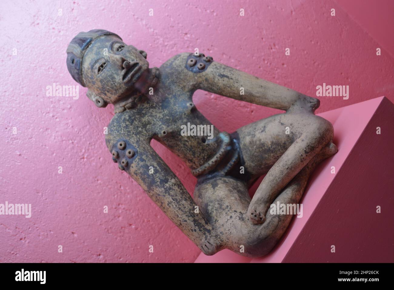Woman figure found in Veracruz, Mexican Archaeology Stock Photo