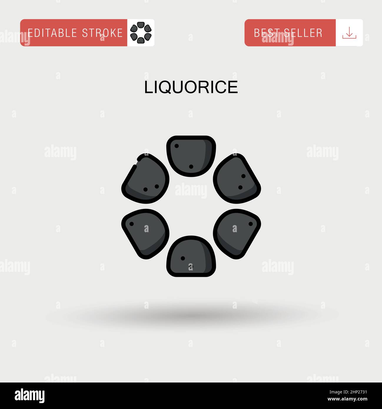 Liquorice Simple vector icon. Stock Vector