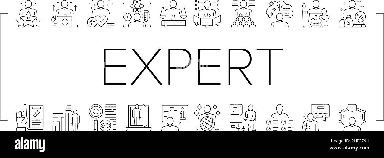 Expert Human Skills Collection Icons Set Vector Stock Vector Image ...