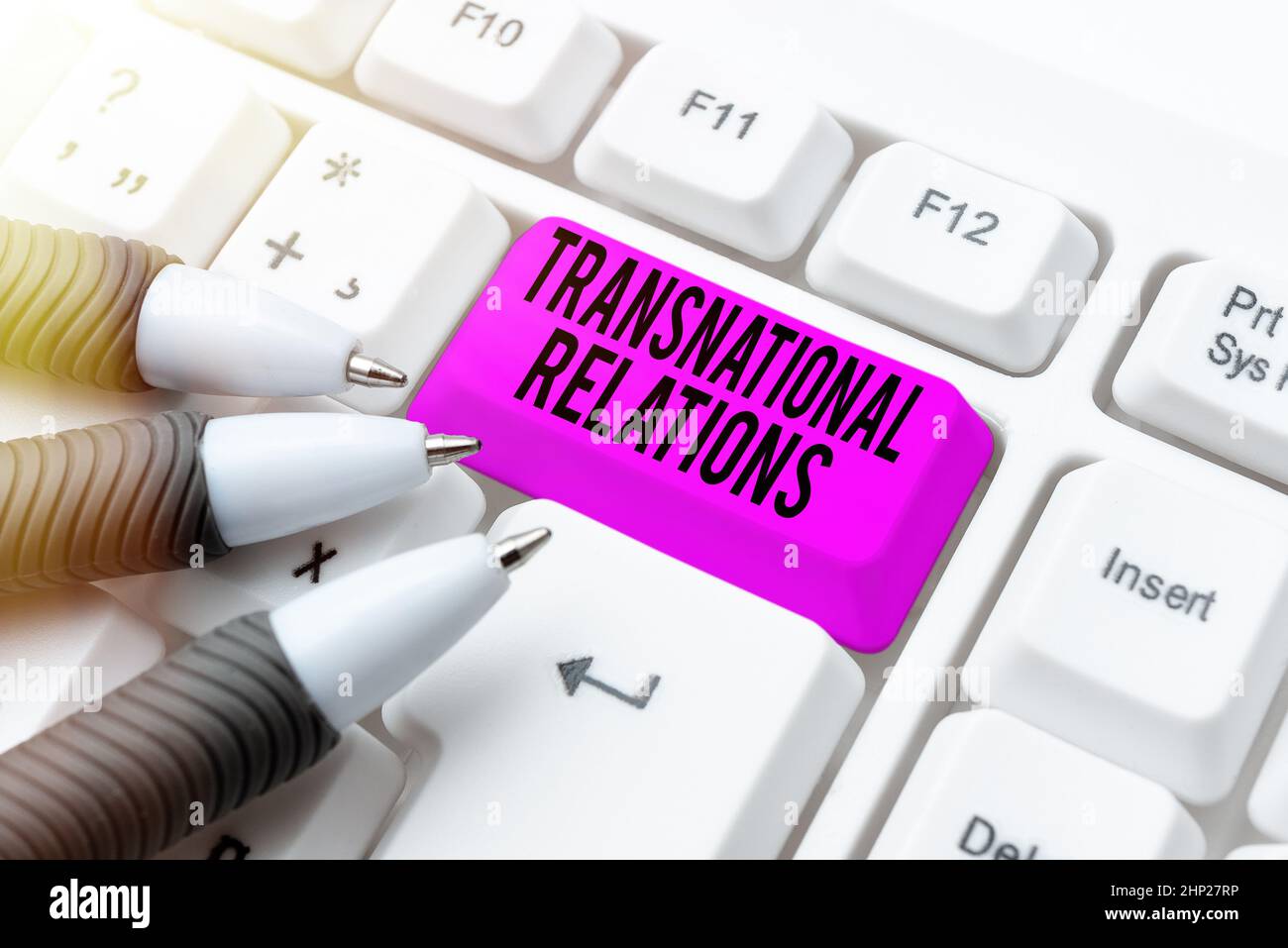 Handwriting text Transnational Relations, Word for International Global Politics Relationship Diplomacy Publishing Typewritten Documents Online, Typin Stock Photo