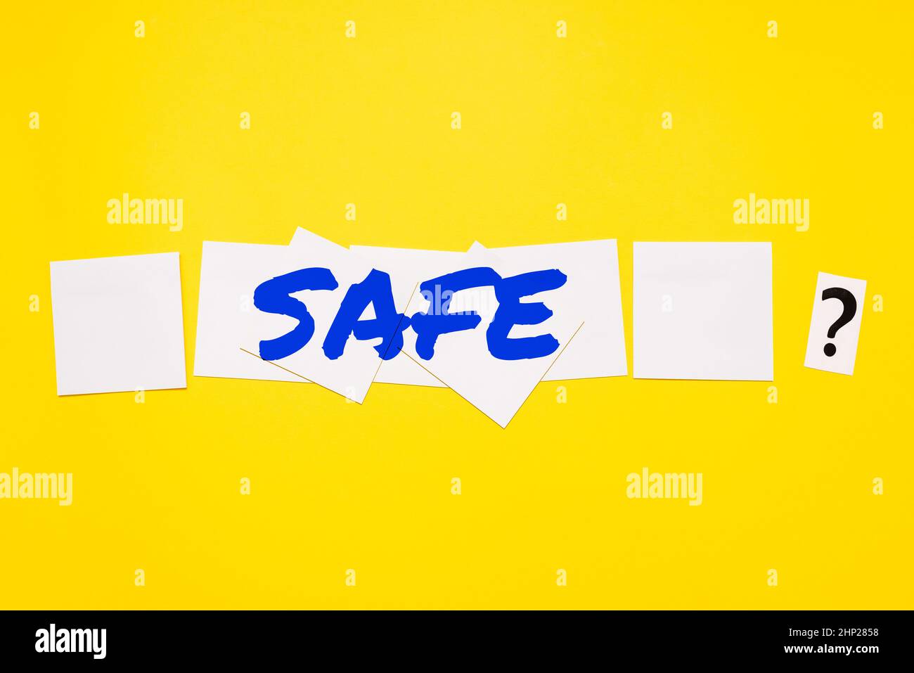 Hand writing sign Safe, Business idea protected from or not exposed to