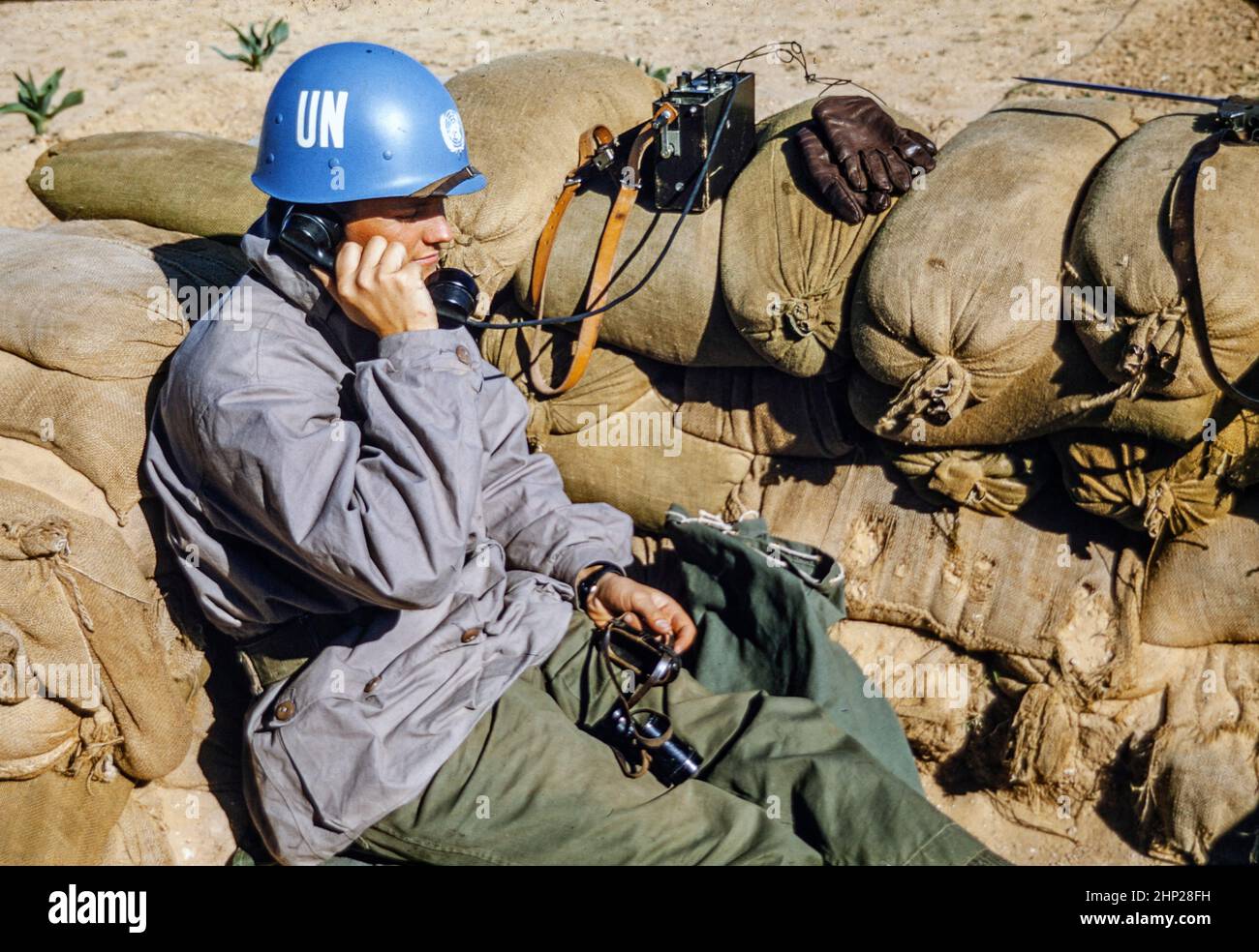 swedish UN observer on the Israeli palestine border 1958, photo: Bo Arrhed Stock Photo