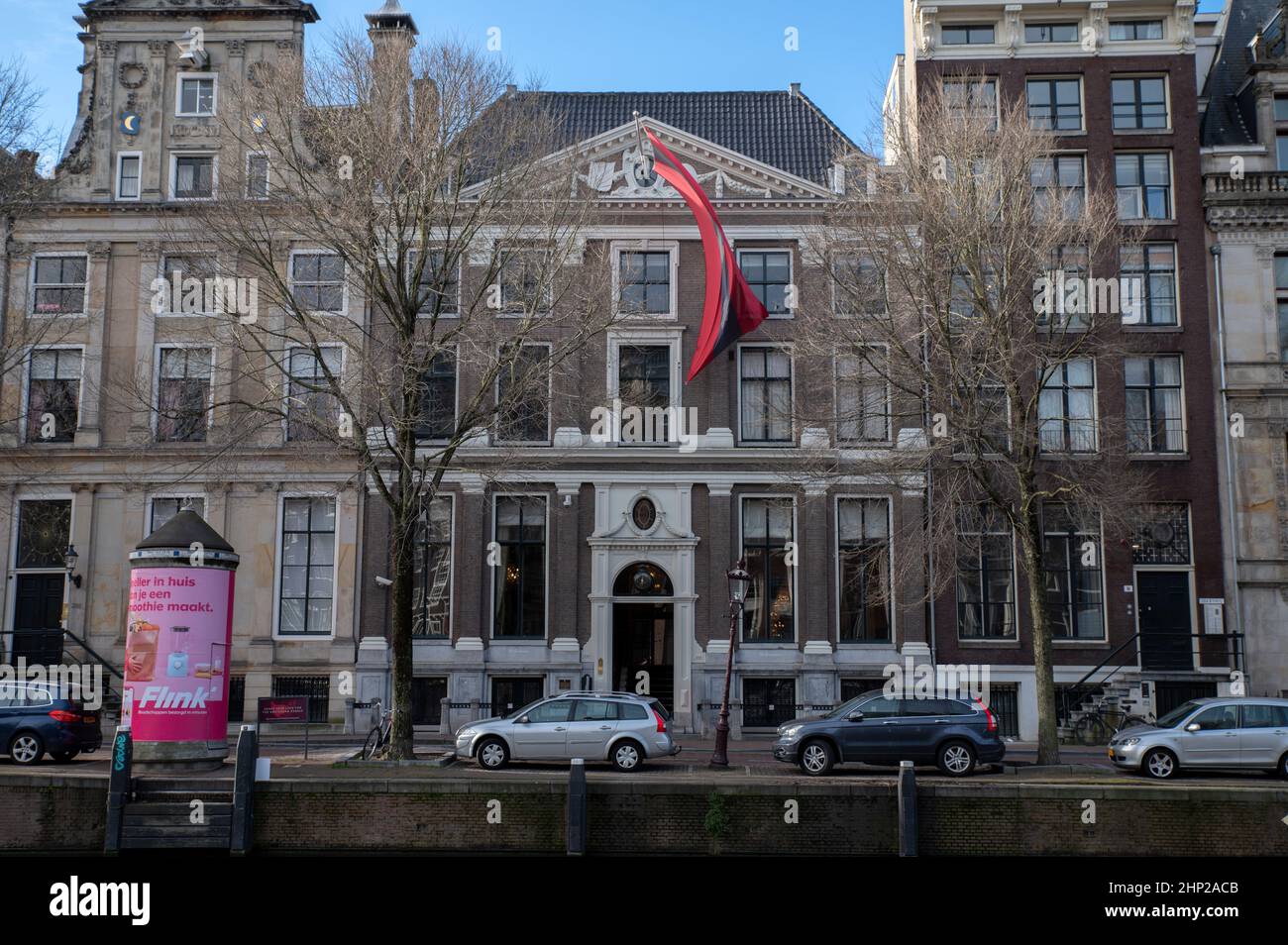 Historical Canal House 386 At The Herengracht Canal At Amsterdam The Netherlands 8-2-2022 Stock Photo