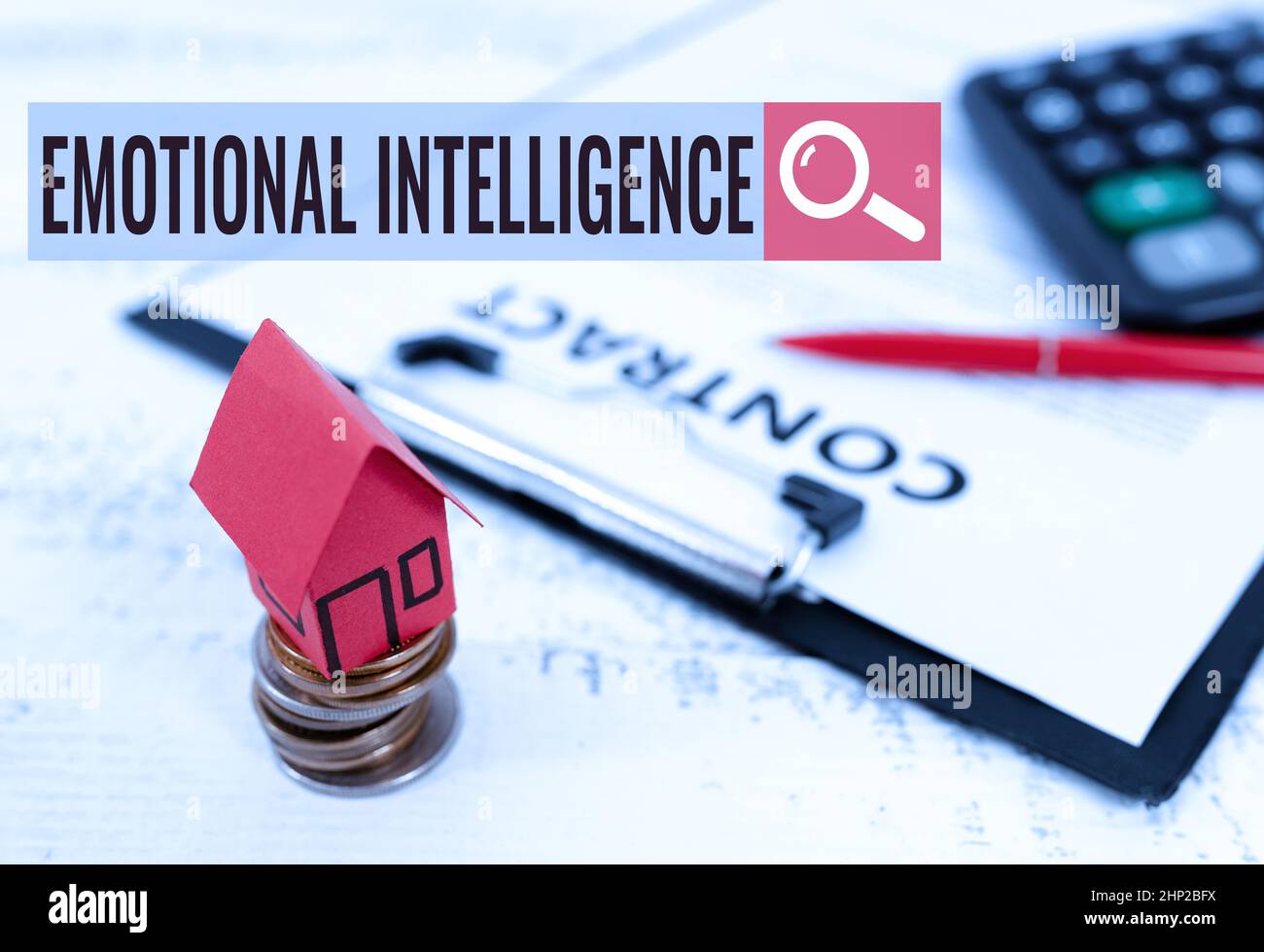 Text showing inspiration Emotional Intelligence, Business approach Self and Social Awareness Handle relationships well Selling Land Ownership, Investi Stock Photo