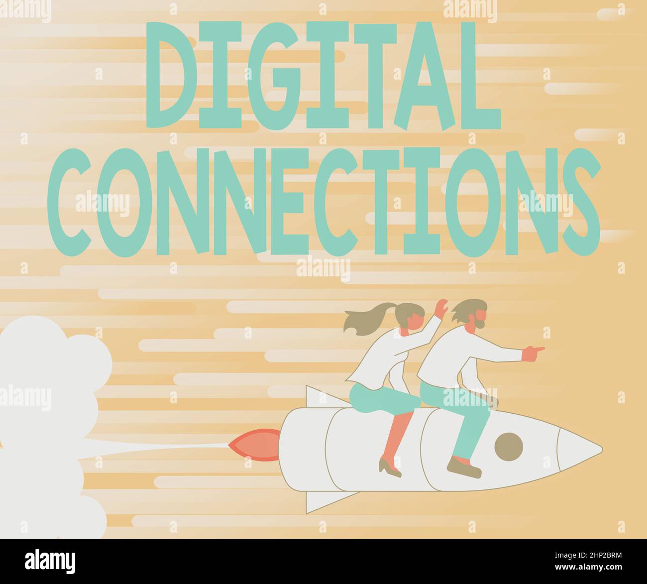 Text caption presenting Digital Connections, Business showcase Powerful