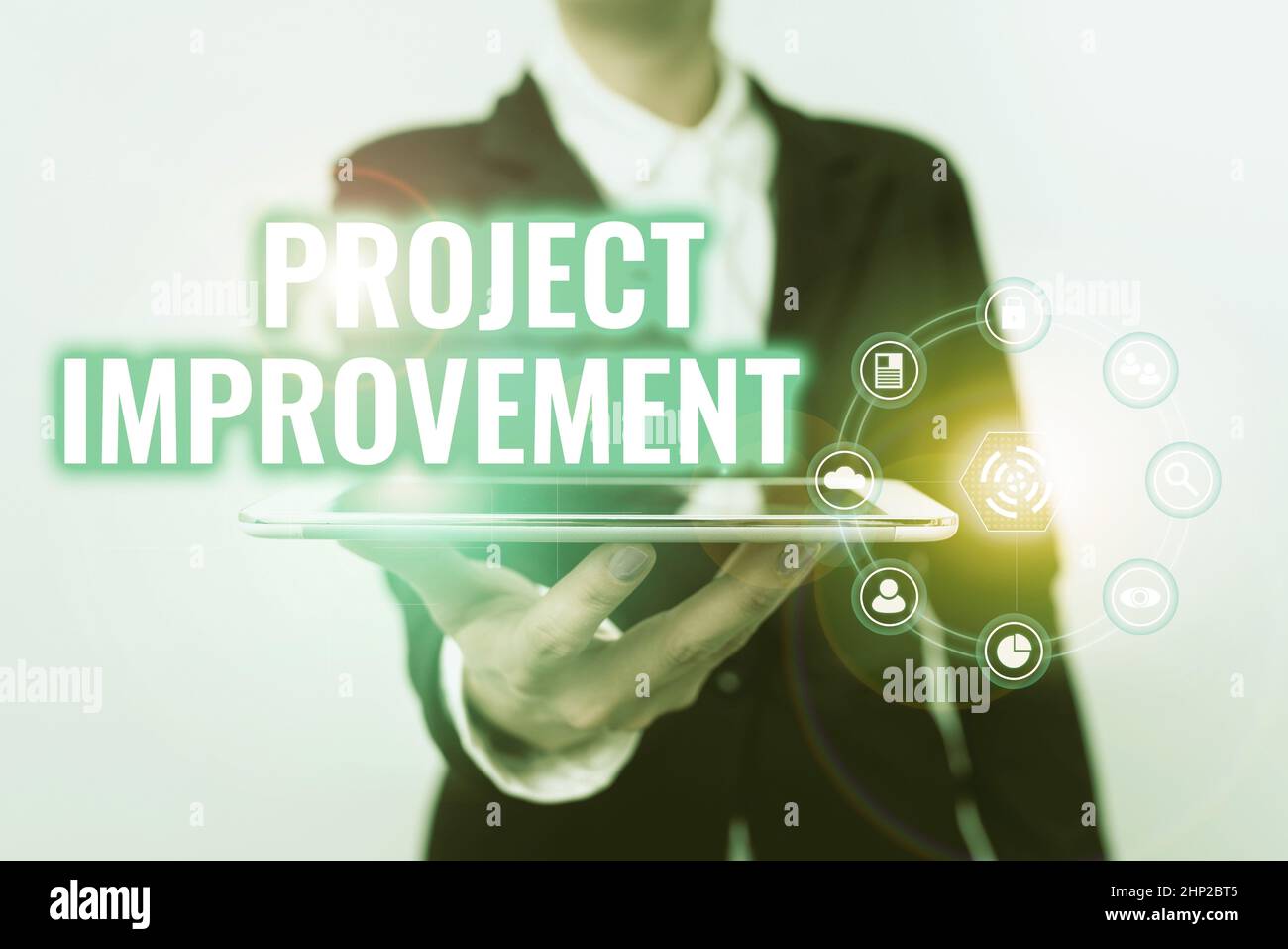 Sign displaying Project Improvement, Internet Concept Methods ...