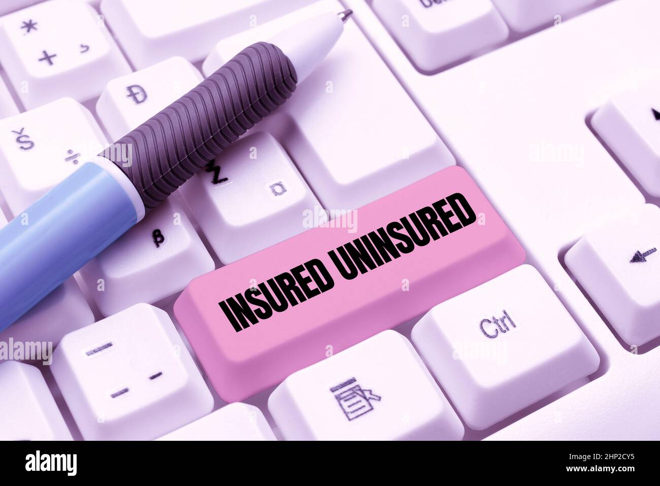 Conceptual display Insured Uninsured, Internet Concept Company selling insurance Checklist to choose from Typing Firewall Program Codes, Typewriting R Stock Photo