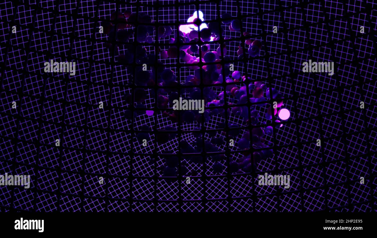 Dark net sphere with bubbles 4K UHD 3D illustration Stock Photo - Alamy