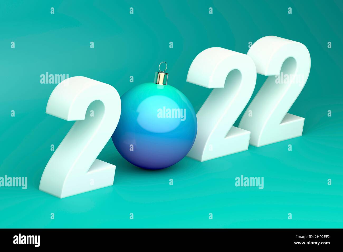 Happy new year 2022, greeting card Stock Photo