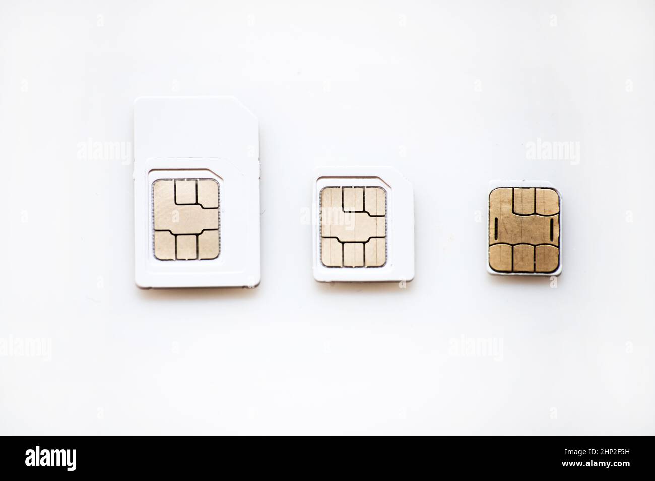 sim phone cards isolated on white background Stock Photo