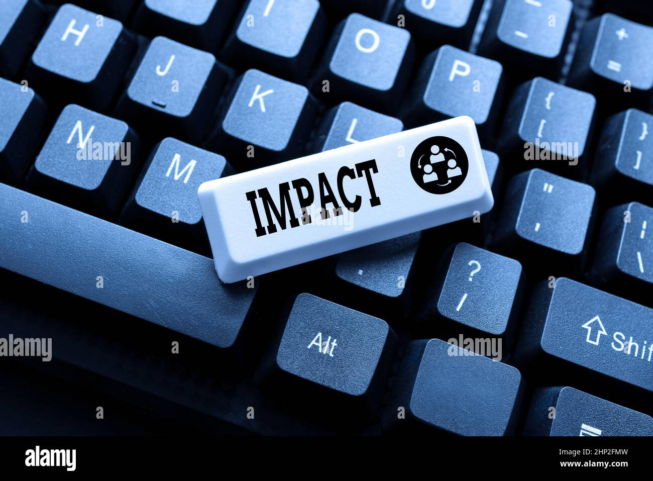 Hand writing sign Impact, Business approach action of one object coming ...