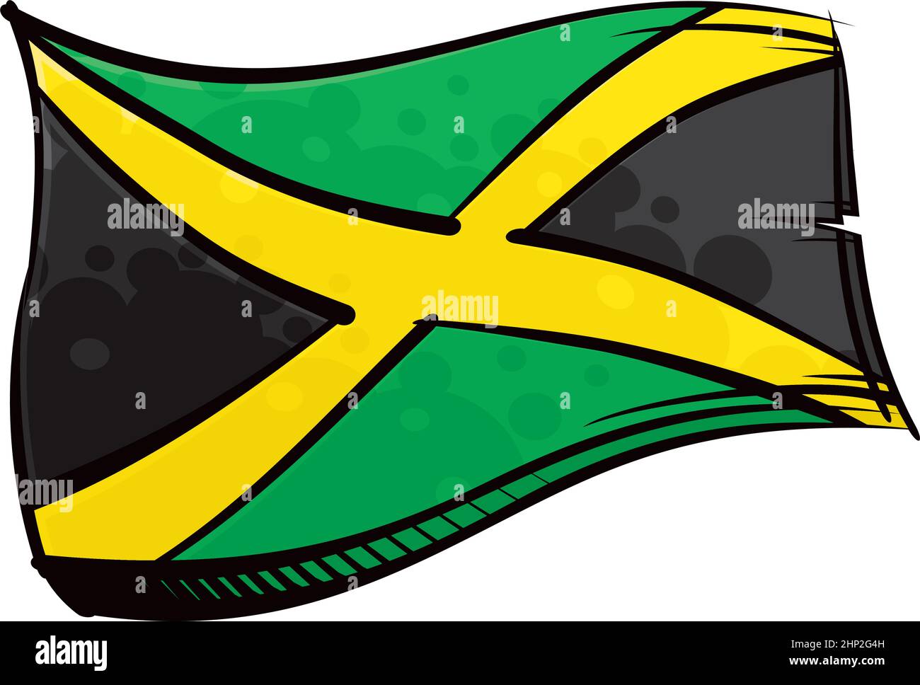 Painted Jamaica flag waving in wind Stock Vector Image & Art - Alamy