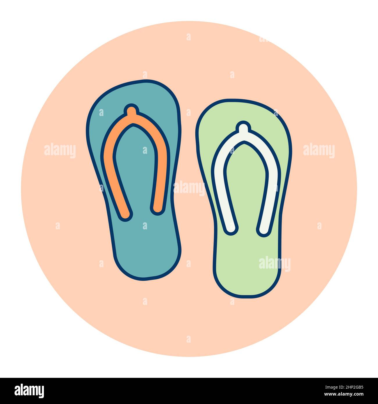Flip Flops flat vector isolated icon. Summer sign. Graph symbol for ...