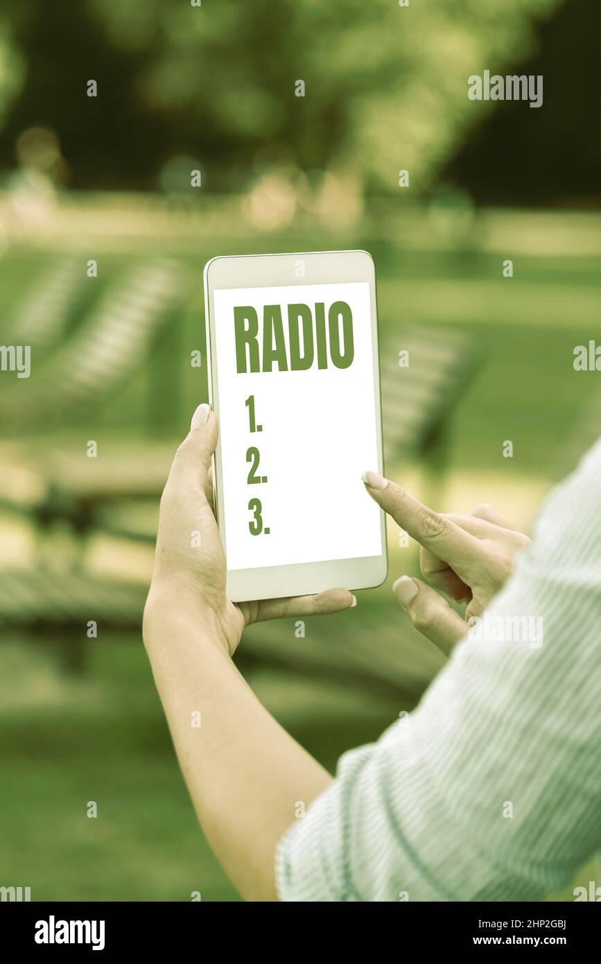 Conceptual caption Radio, Word Written on activity or industry of ...