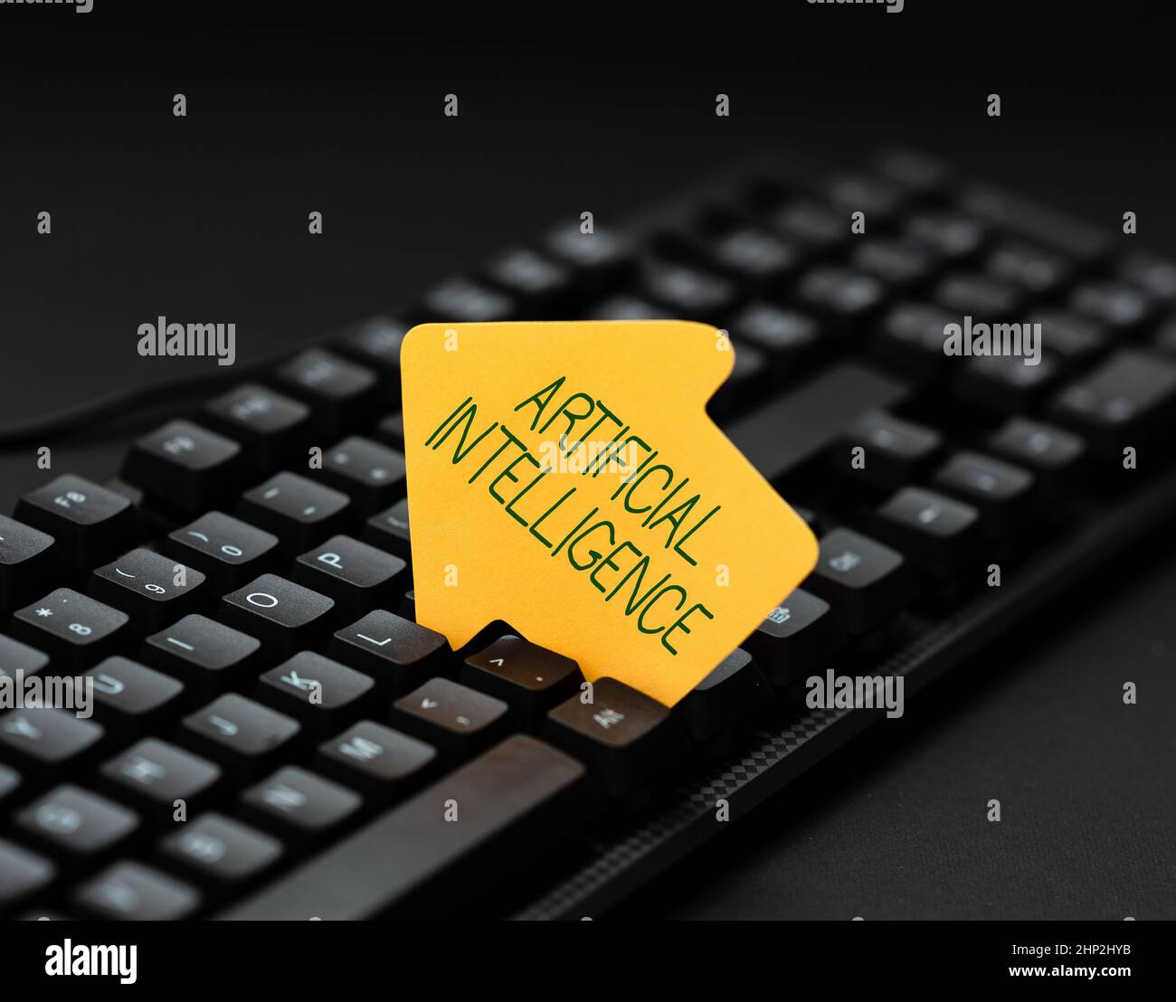 Text sign showing Artificial Intelligence, Word Written on Machine copy Cognitive function like Problem Solving Copying Old Ideas And Creating New One Stock Photo